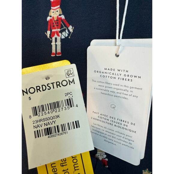 New ~ PETIT LEM ~ Boys Navy Blue Nutcracker Print Two-Piece Pajama Set Size 5 - Picture 7 of 7